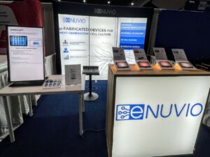 Photo of eNUVIO's booth at the SOT2022 conference in San Diego.