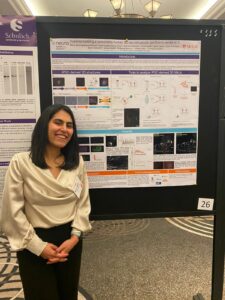 Photo of Maria Castellanos-Montiel at the ALS Canada Research Forum in Toronto in April 2024